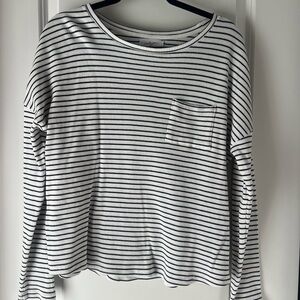 Carly Jean Los Angeles Black and White Striped Top